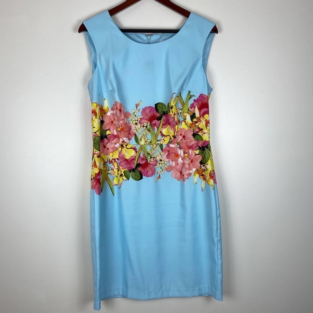 New York and Company Floral Blue Mini Dress 12